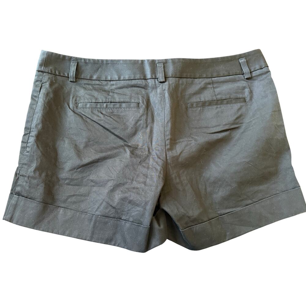 Express Womens Mid Rise Cuffed Shorts 14 Black Cotton Blend Casual Summer Comfy - Picture 2 of 8